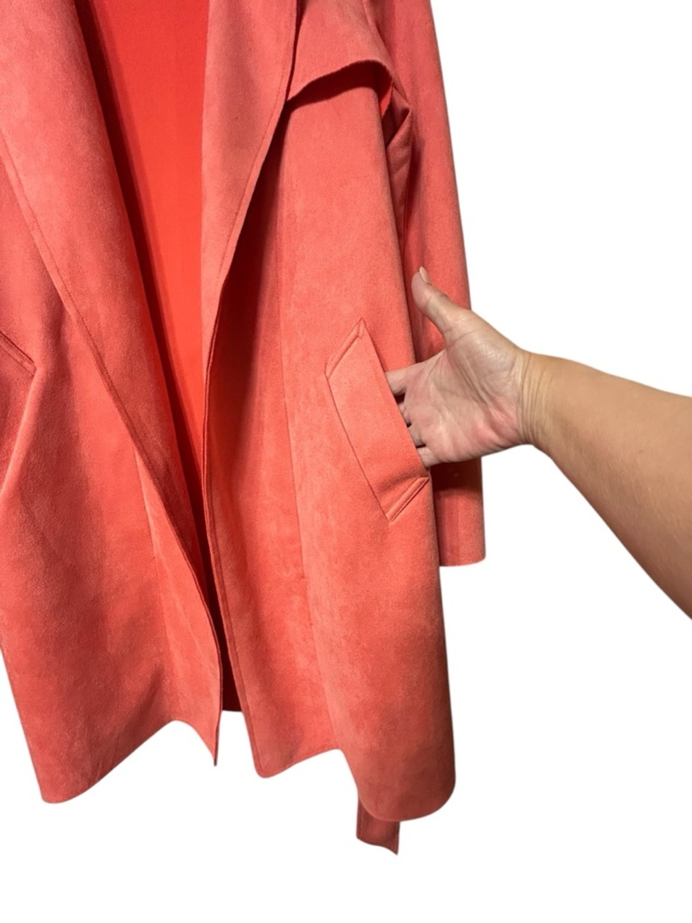 Anthropologie NWOT Solitaire peach trench jacket - Picture 7 of 8